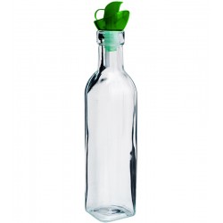 Garrafa 270ml Para Azeite Transparente Com Tampa Verde de Plastico